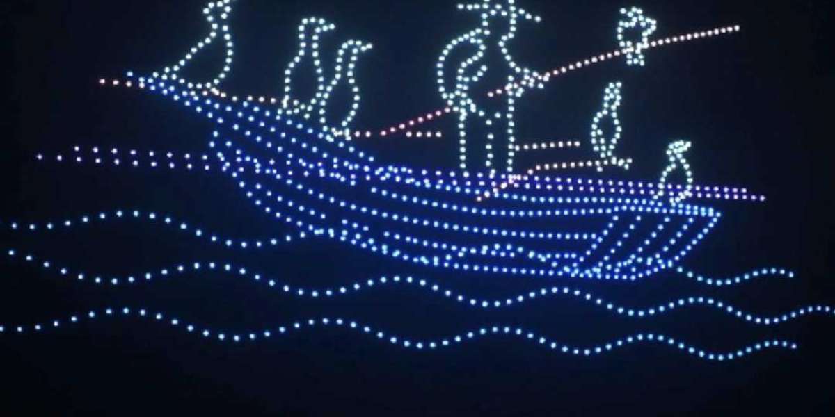 Weishan Lake Lotus Festival artistic conception drone light show