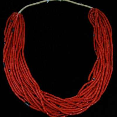 VINTAGE FIFTEEN STRAND MEDITERRANEAN OXBLOOD CORAL NECKLACE Profile Picture