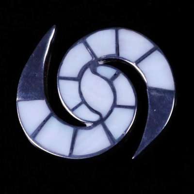 VINTAGE WHITE MOTHER OF PEARL SPIRAL PIN Profile Picture